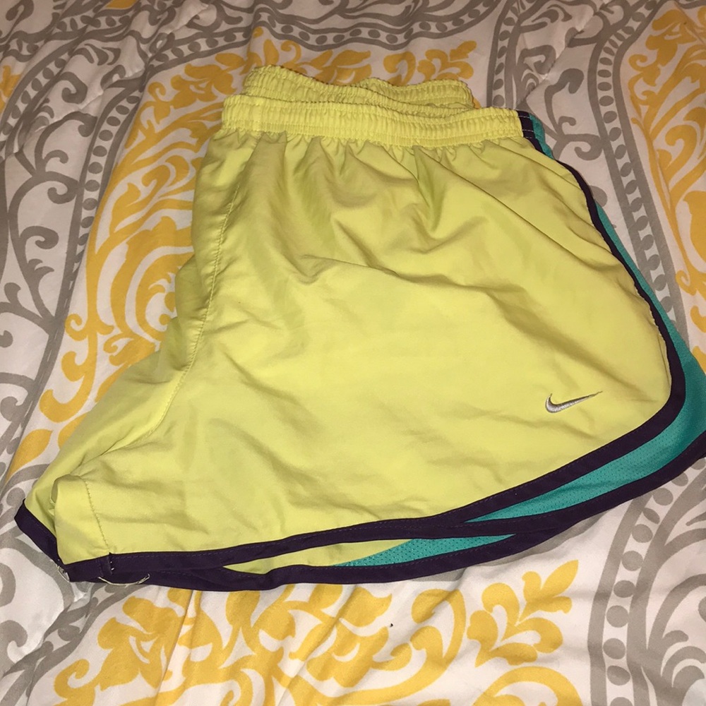Yellow dri-fit Nike shorts